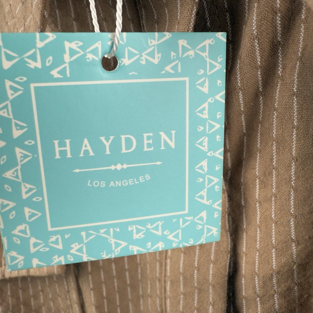 Hayden Shirt Womens 1XL Button Up Top Comfort Casual Preppy Career Pockets Taupe - Picture 5 of 16